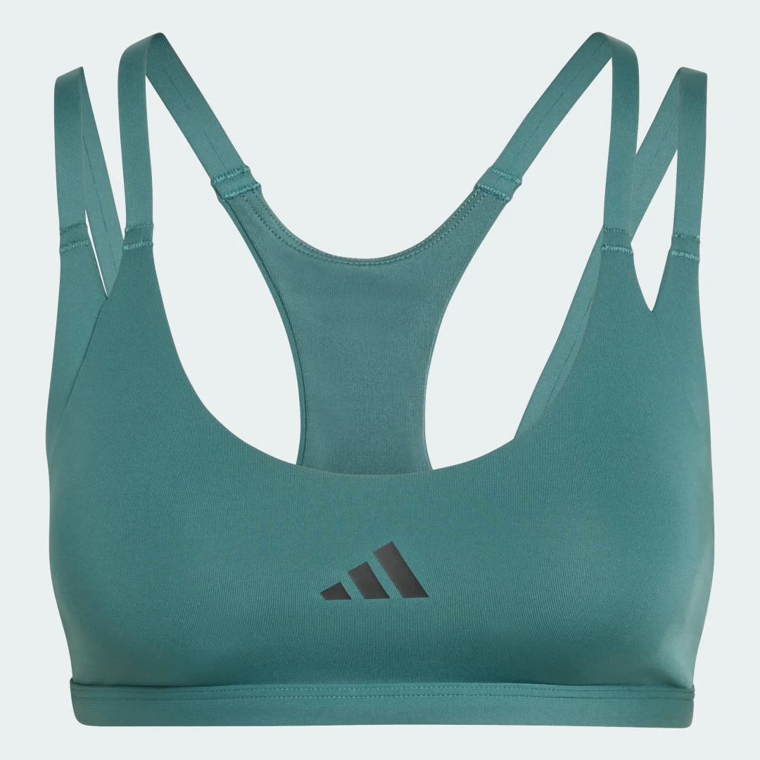 Thumbnail 3 de Sujetador de entrenamiento y tirantes finos para poco impacto Optime – Adidas (Verde)