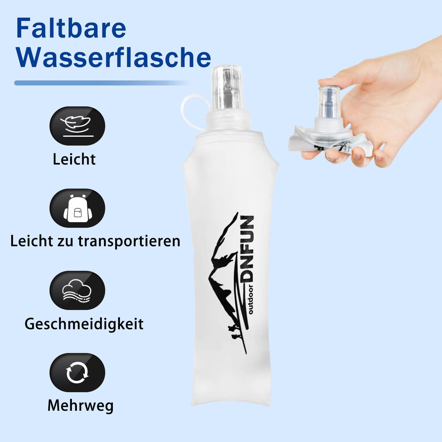 Detalle de DNFUN Laufweste Damen/Herren mit verstellbarer Trinkweste und 1,5 L Trinkflasche – 5 L Running Vest