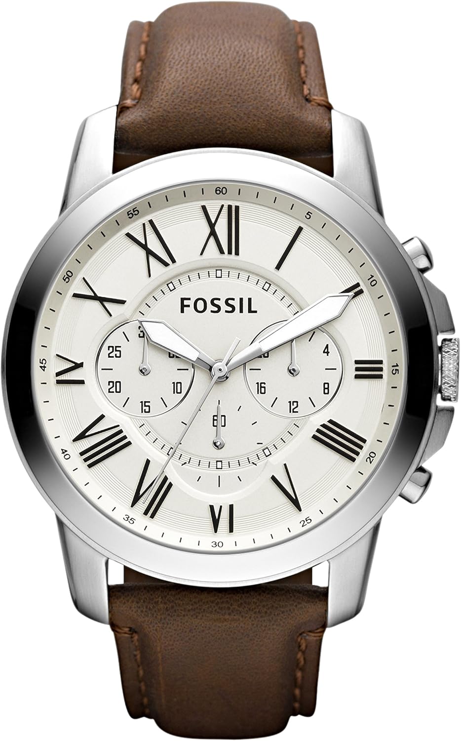 Detalle de Fossil Grant orologio da uomo: cronografo al quarzo con scelta tra bracciale in acciaio o cinturino in pelle