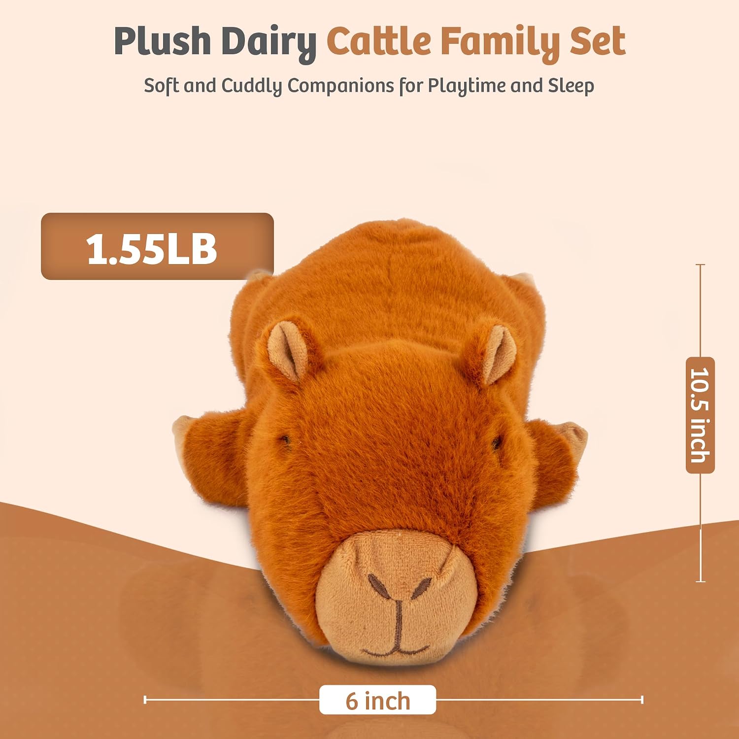 Detalle de Marysun Microwavable Capybara Stuffed Animal – Weighted Plush with Heating Pad (9.8in, 1.65lb)