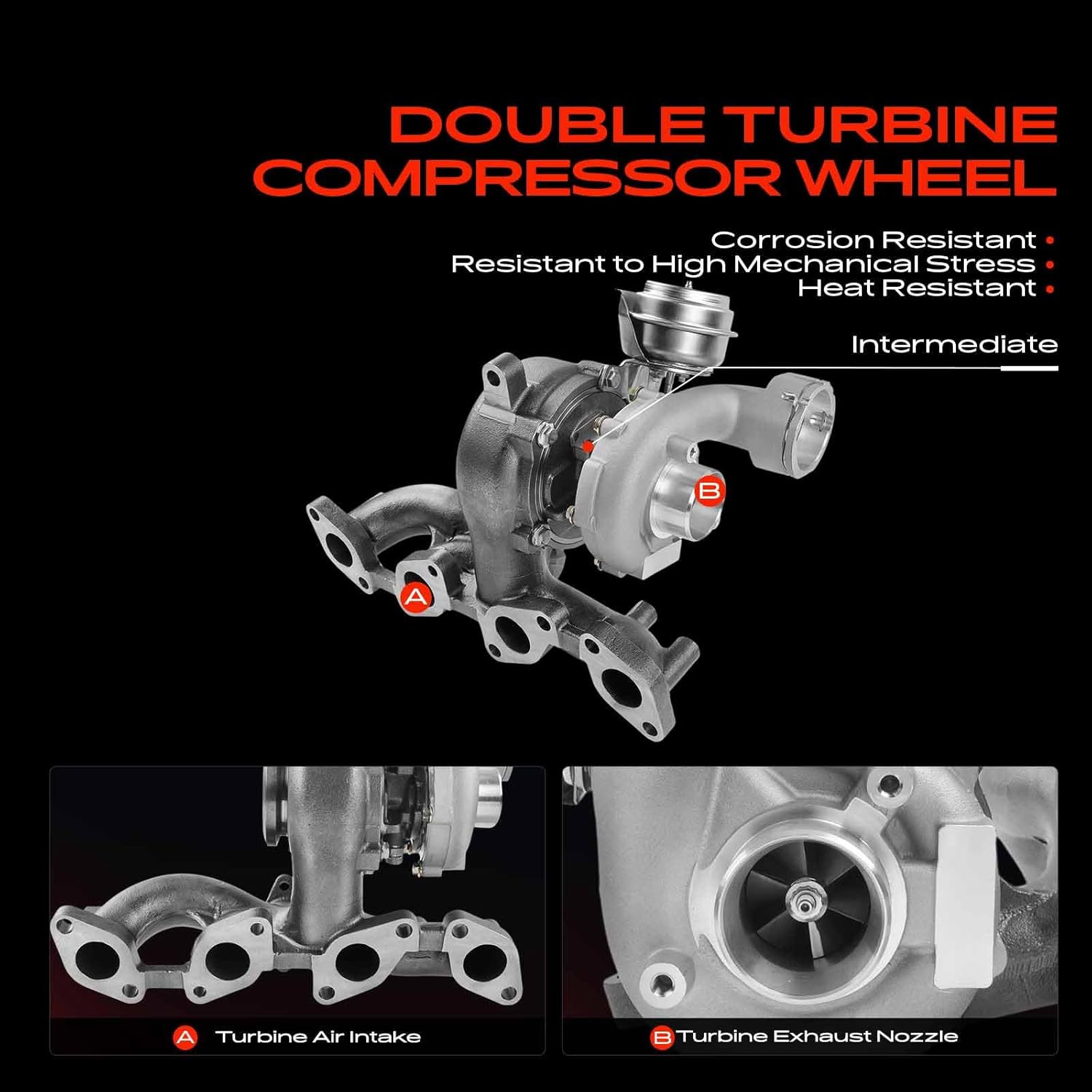 Detalle de Frankberg Turbocharger for 2.0 TDI (A3/Golf etc.) – GT1749VA compatibility