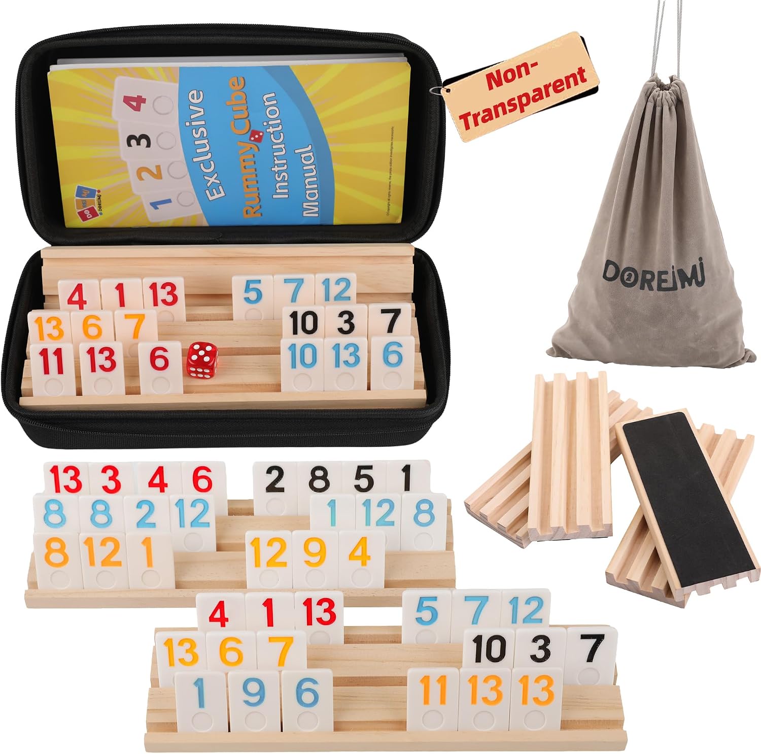 Detalle de Doreimi Upgraded Rummy Cube Game Set 162 tiles 🎲