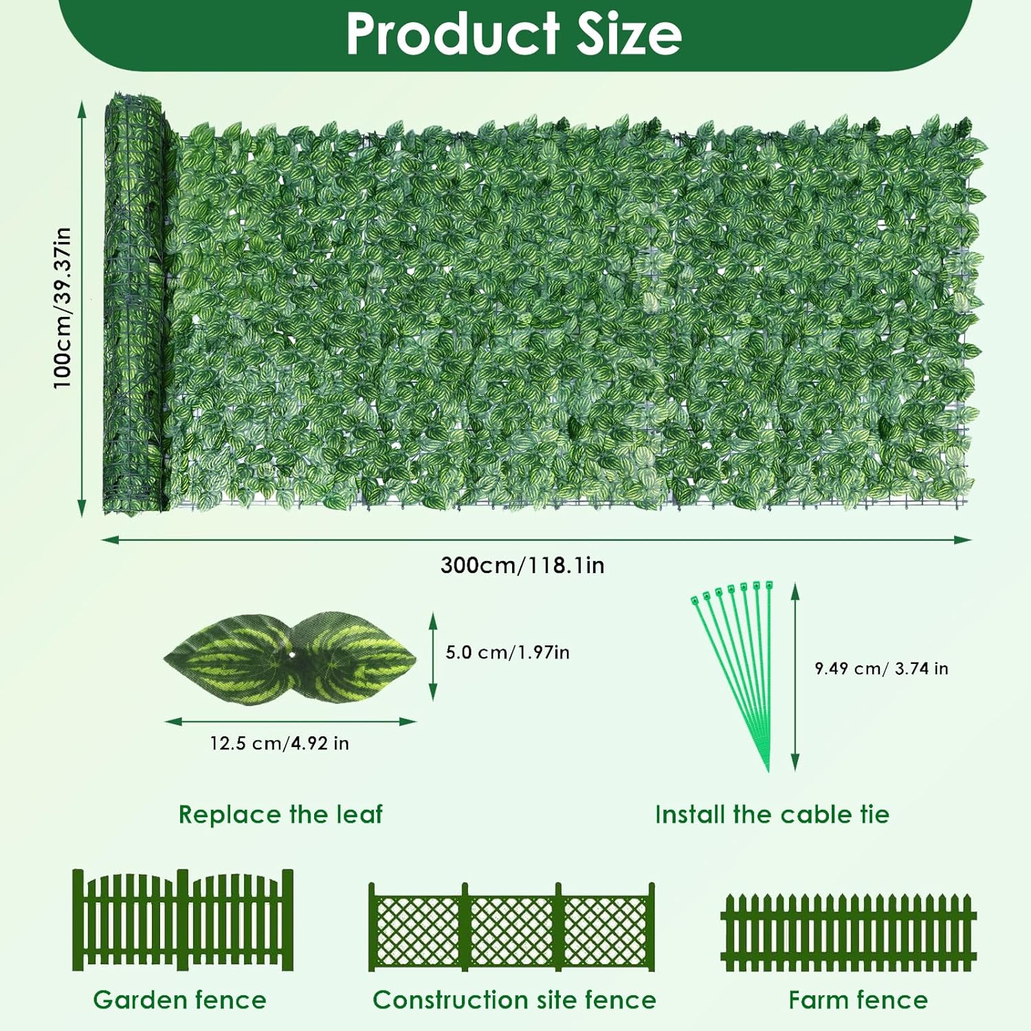 Thumbnail 5 de Artificial Ivy Fence Screening 3m x 1m