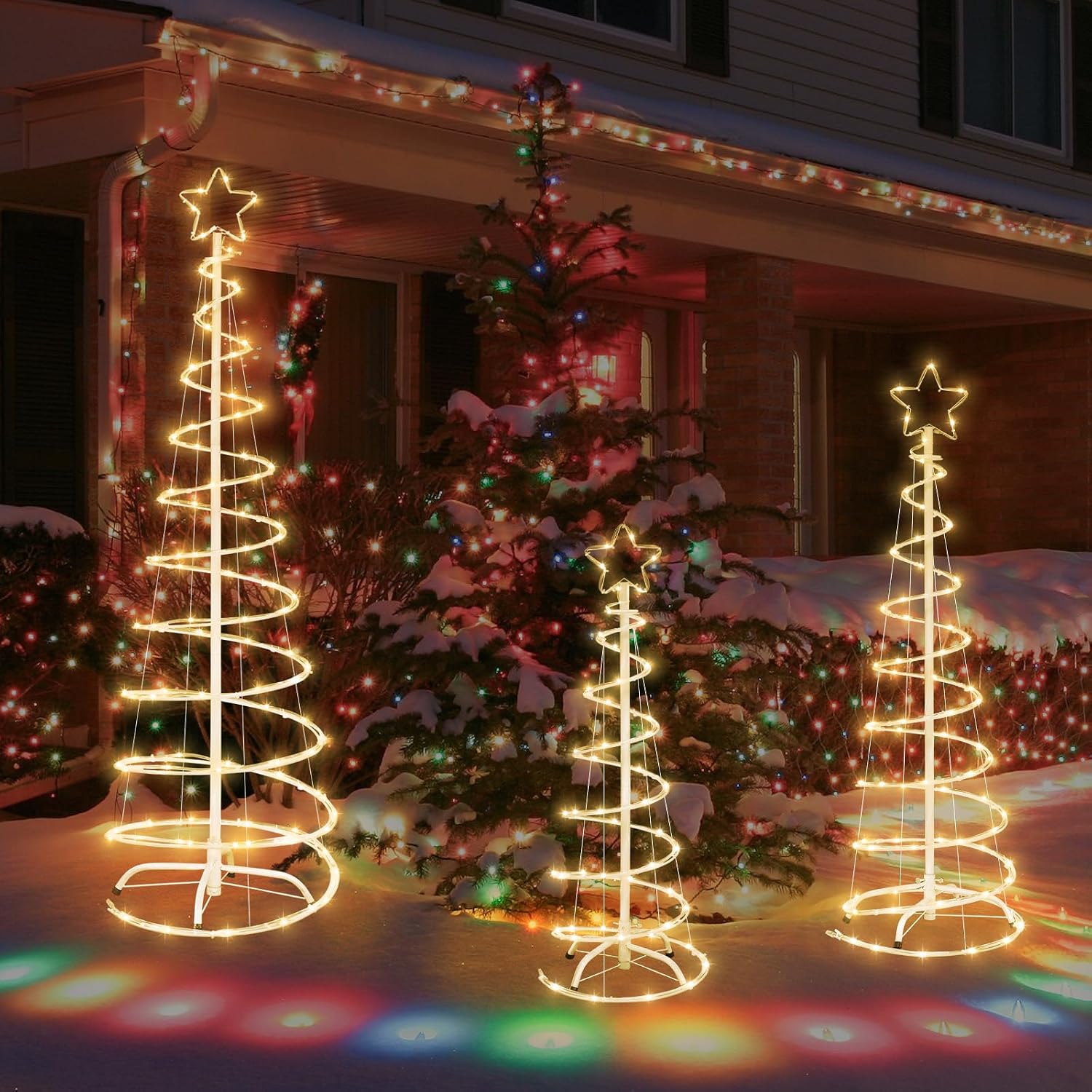Thumbnail 6 de FLAGLY 778 Lighted Christmas Spiral Trees, 3/4/5 ft, Warm White LEDs