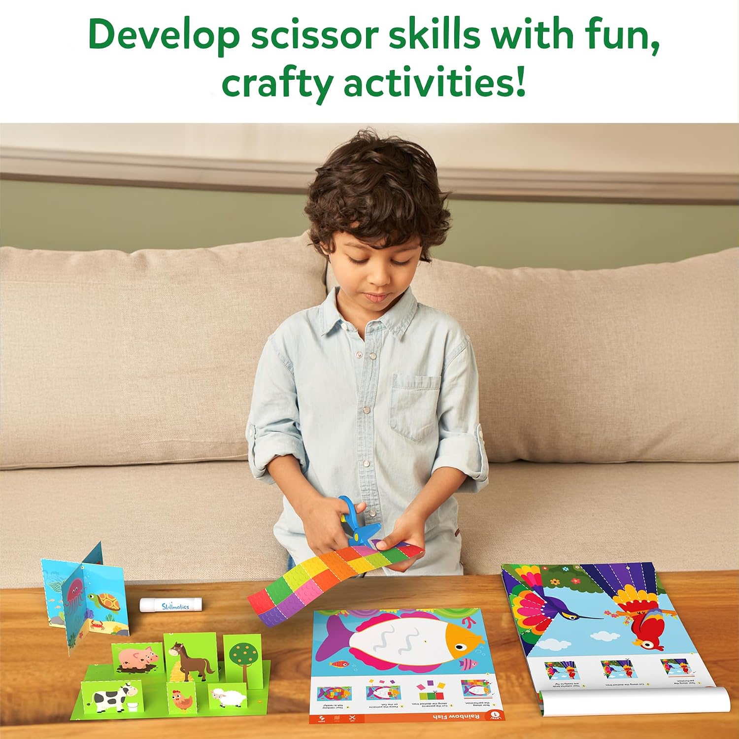 Thumbnail 2 de Skillmatics SNIP, SNIP! Scissor Skills Activity Book with Child-Safe Scissors & Felt Craft Kit (Ages 3–7)