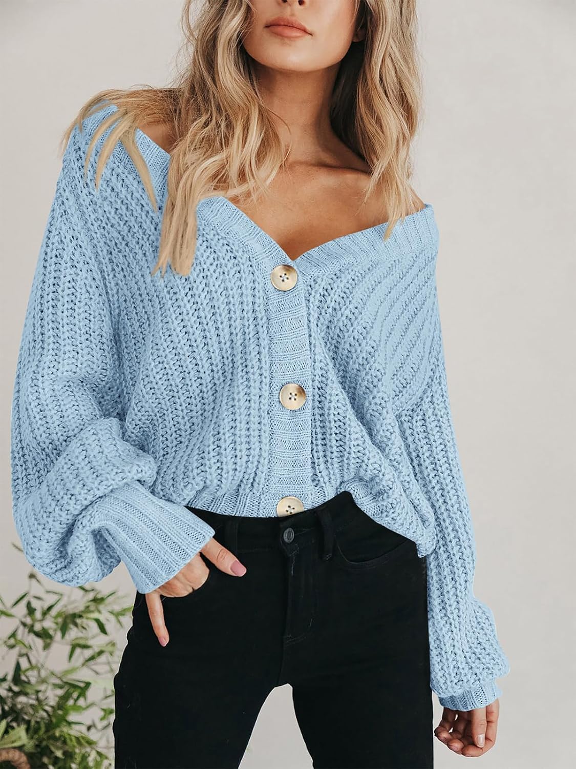 Thumbnail 6 de PRETTYGARDEN Chunky Knit Short Cardigan S