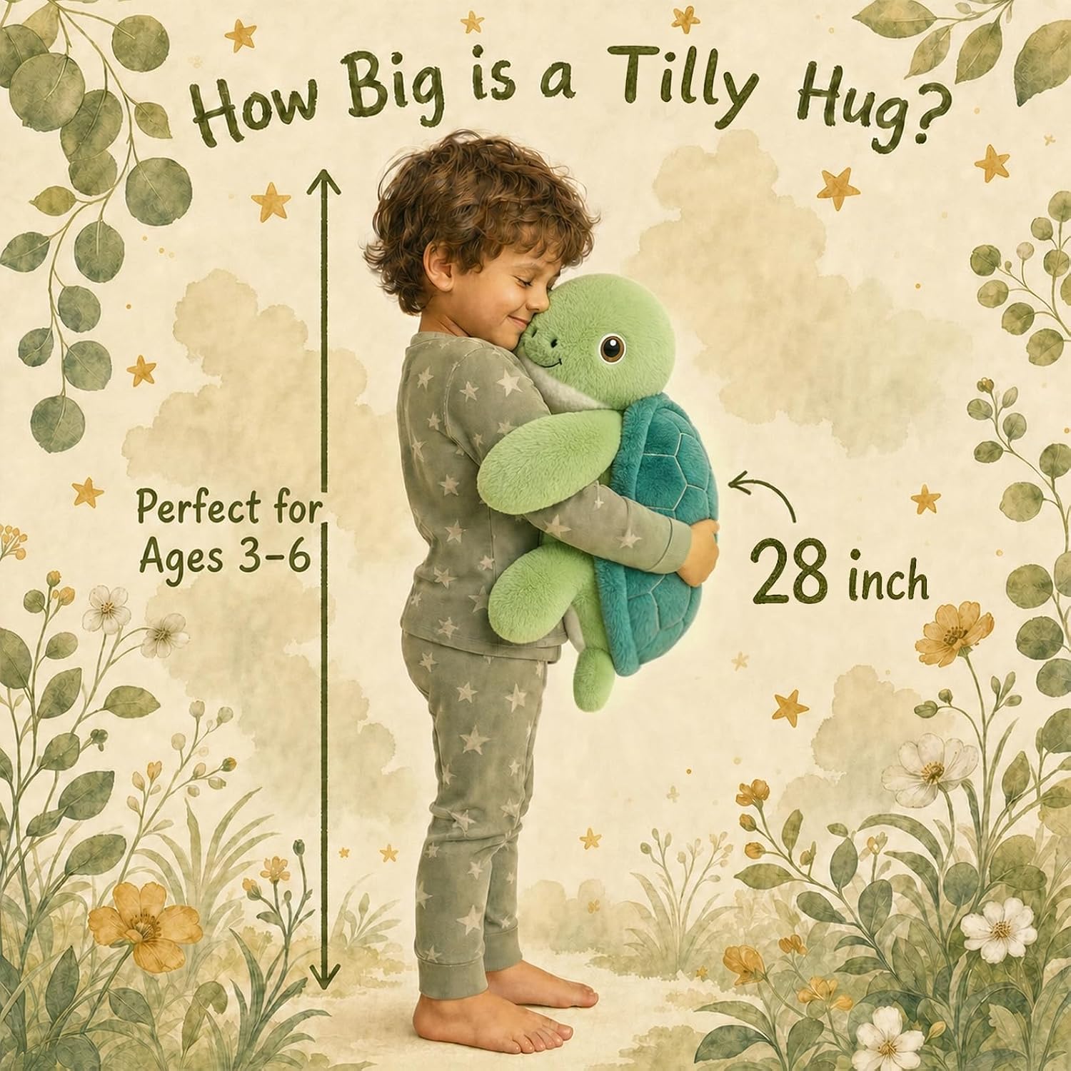 Detalle 2 de Gnomantic Turtle Weighted Stuffed Animal Plush Pillow – 28 Inch, 5.0lbs