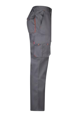 Detalle de Pantalón bicolor multibolsillos VELILLA 103004 Gris y Naranja (talla 46)