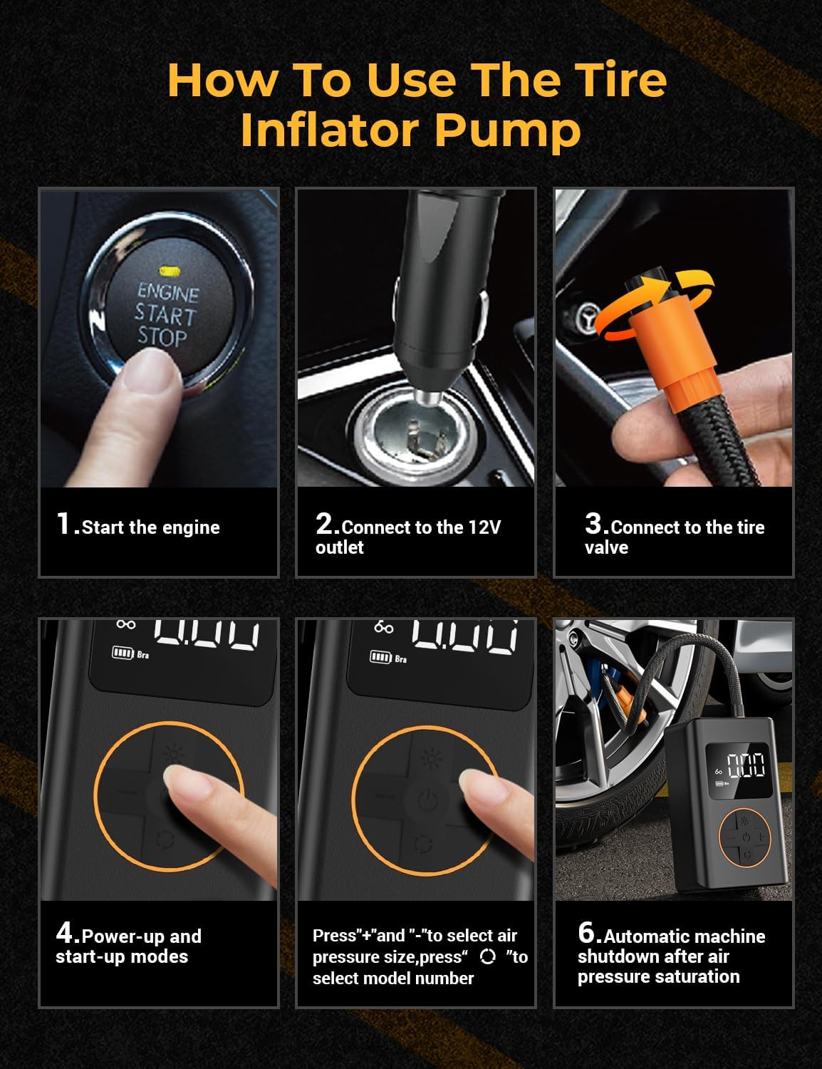 Detalle 2 de AUTOWN 150PSI Akku Luftpumpe für Reifen