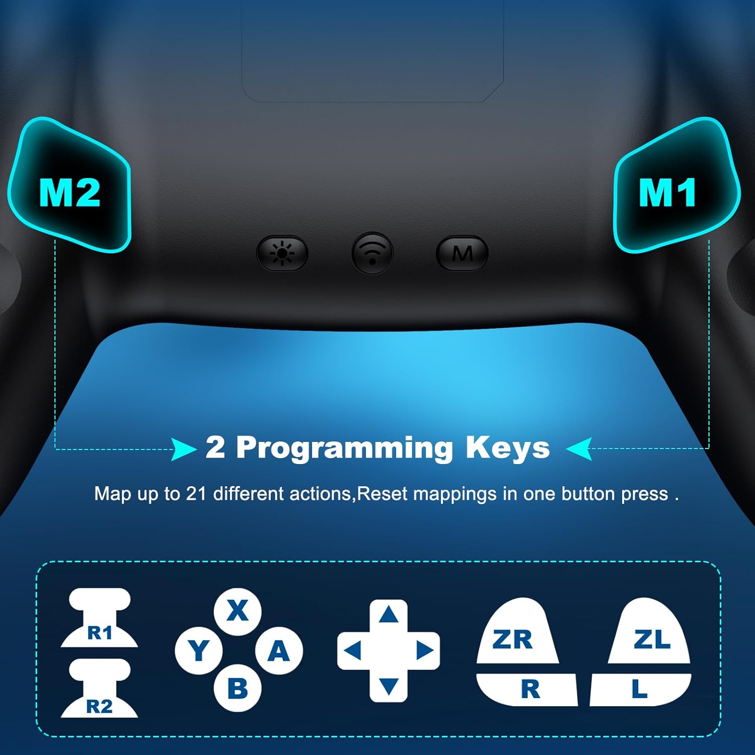 Detalle de CoguyTech PC Controller – Kabellos-Spiele-Controller mit USB/BT, Hall-Joystick und RGB-Beleuchtung