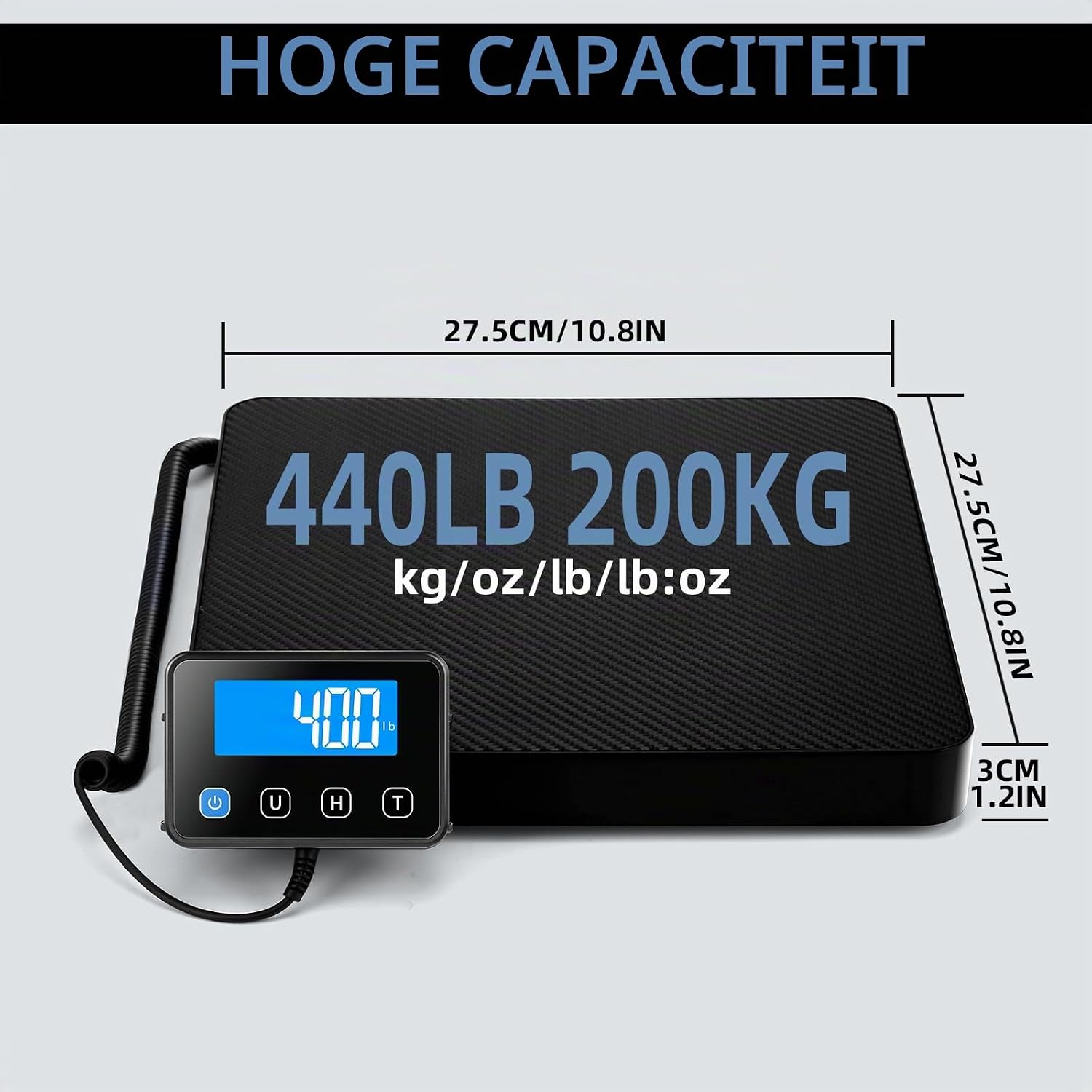 Thumbnail 2 de Drcowu P2H platformweegschaal voor pakketten, tot 200 kg met lcd en tarra