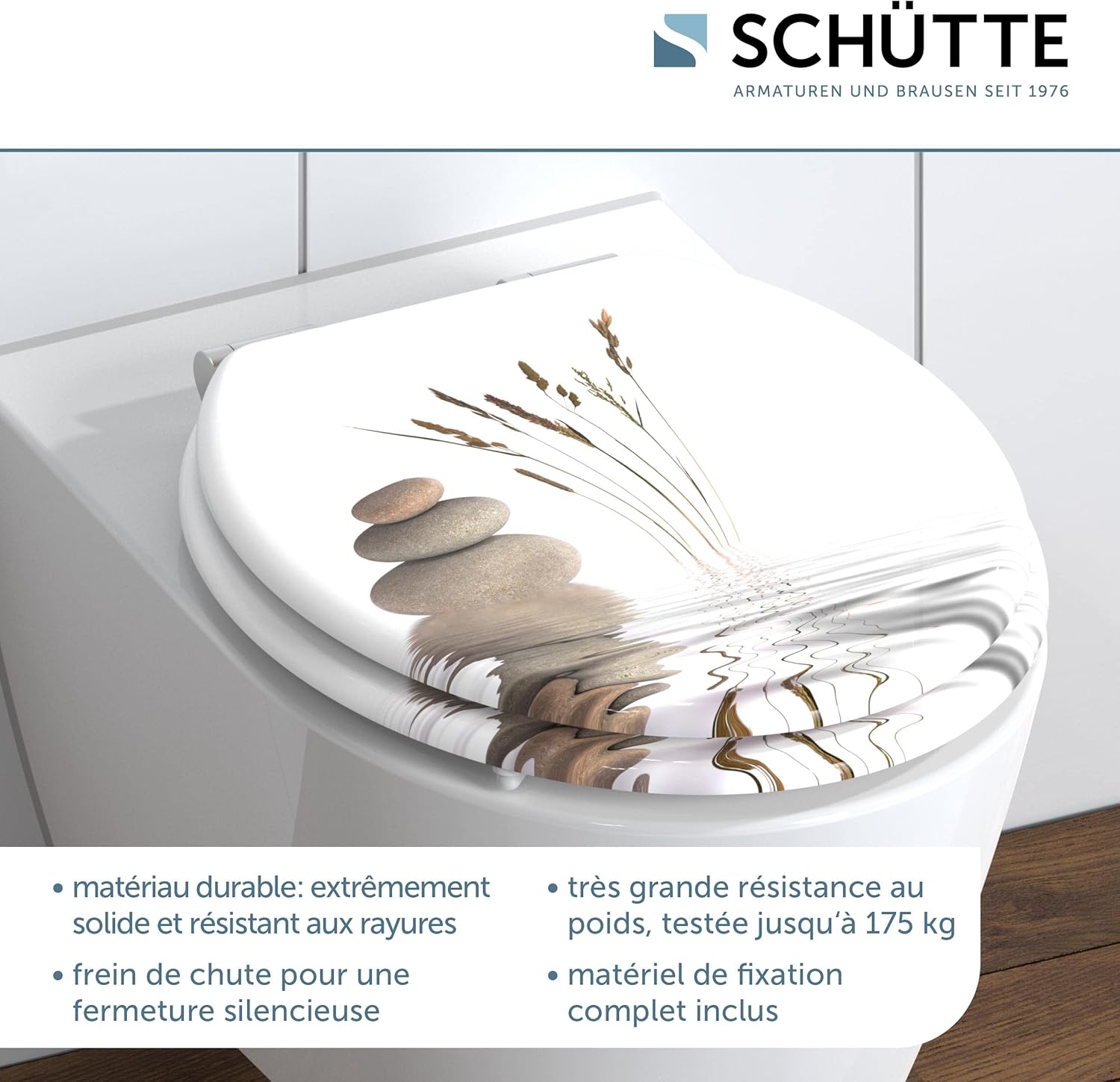 Thumbnail 5 de SCHÜTTE Abattant WC Wellness en MDF avec frein de chute – blanc, forme O, 150 kg