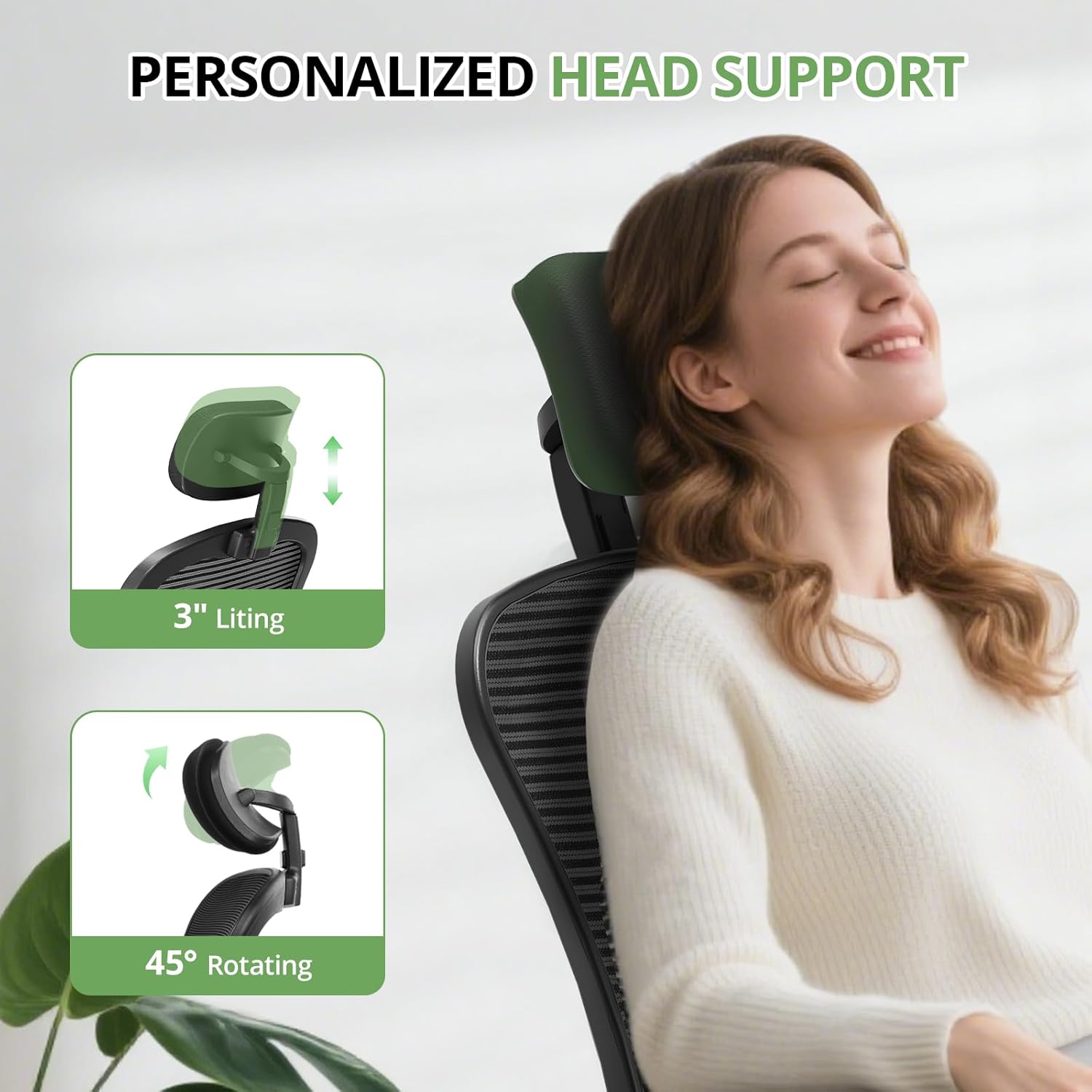 Thumbnail 4 de Office Chair Ergonomic Desk Chair (330LBS Capacity) High Back Computer Chair with Flip-up Armrests, Black