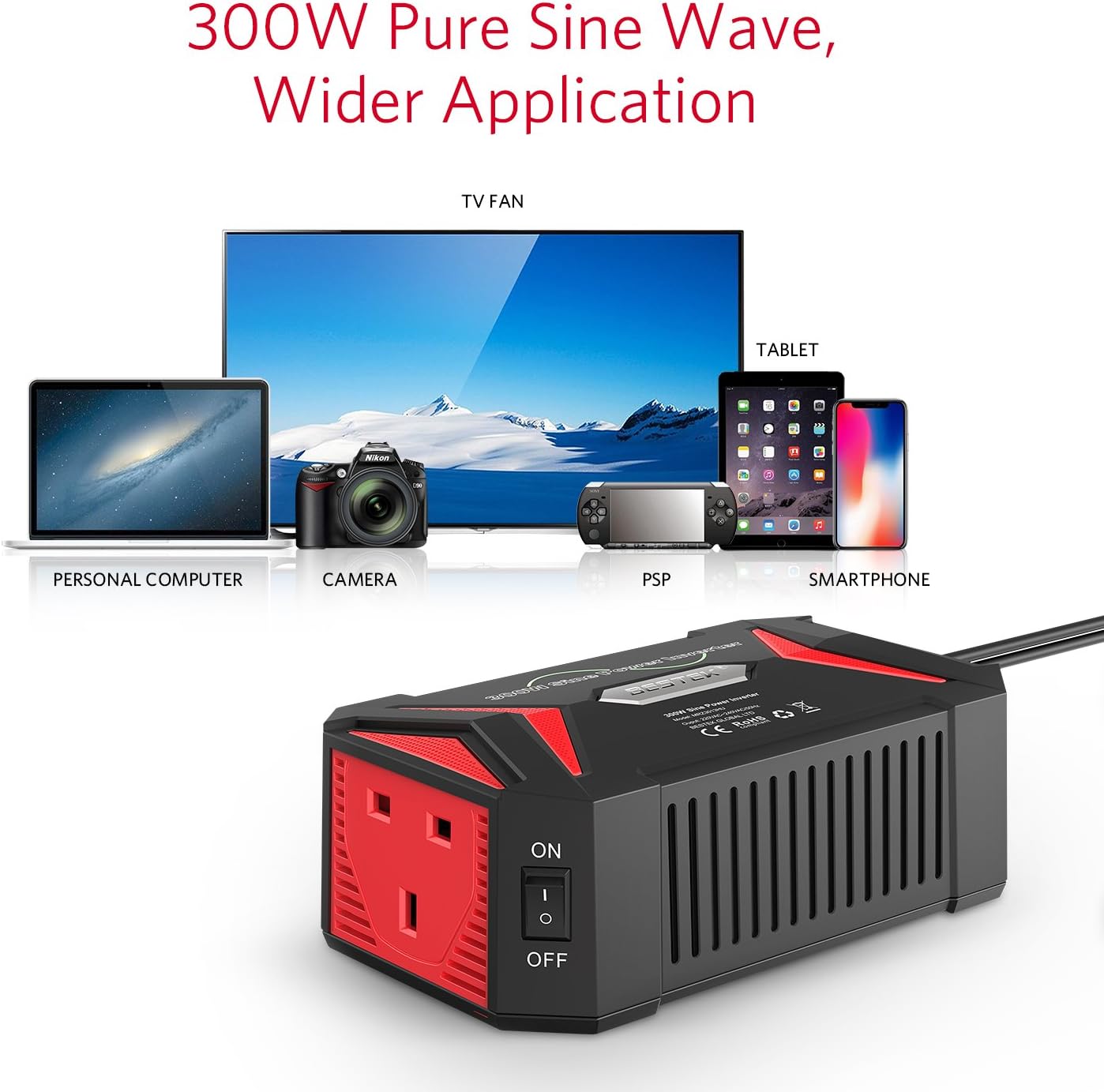 Thumbnail 1 de BESTEK Pure Sine Wave Inverter 300W