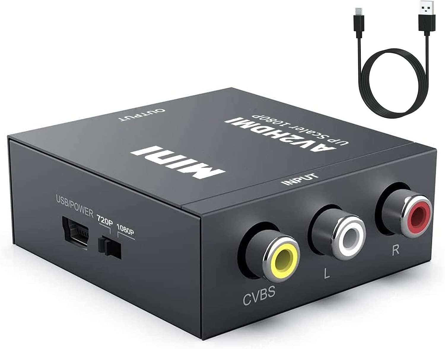 UPGROW RCA to HDMI Converter — 1080P Mini CVBS to HDMI Video/Audio for NTSC/PAL Devices