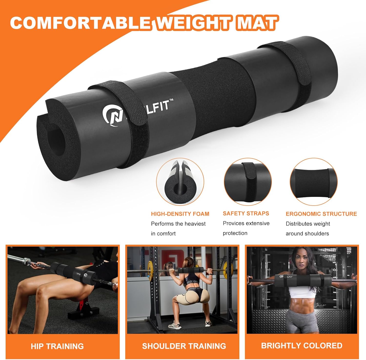 Detalle 2 de NEALFIT squat bar pad for weightlifting