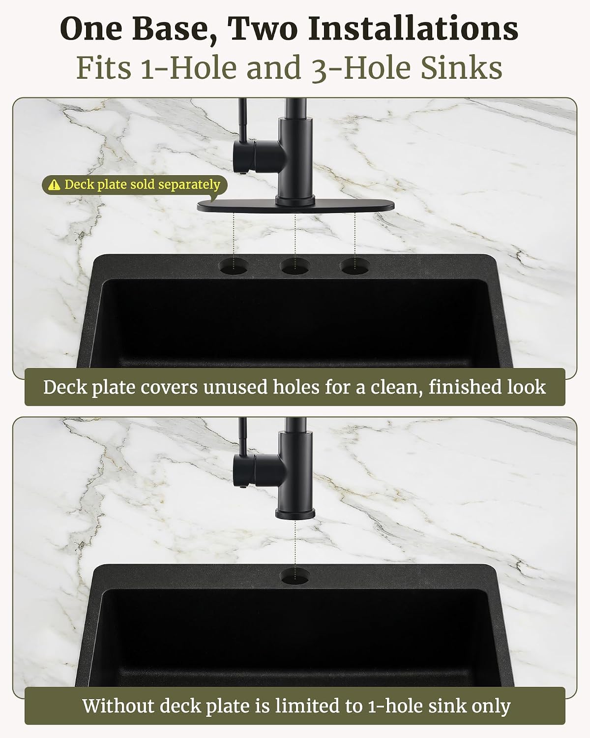 Thumbnail 5 de GIMILI Matte Black Pull-Down Kitchen Faucet with 360° Swivel and Three Spray Modes