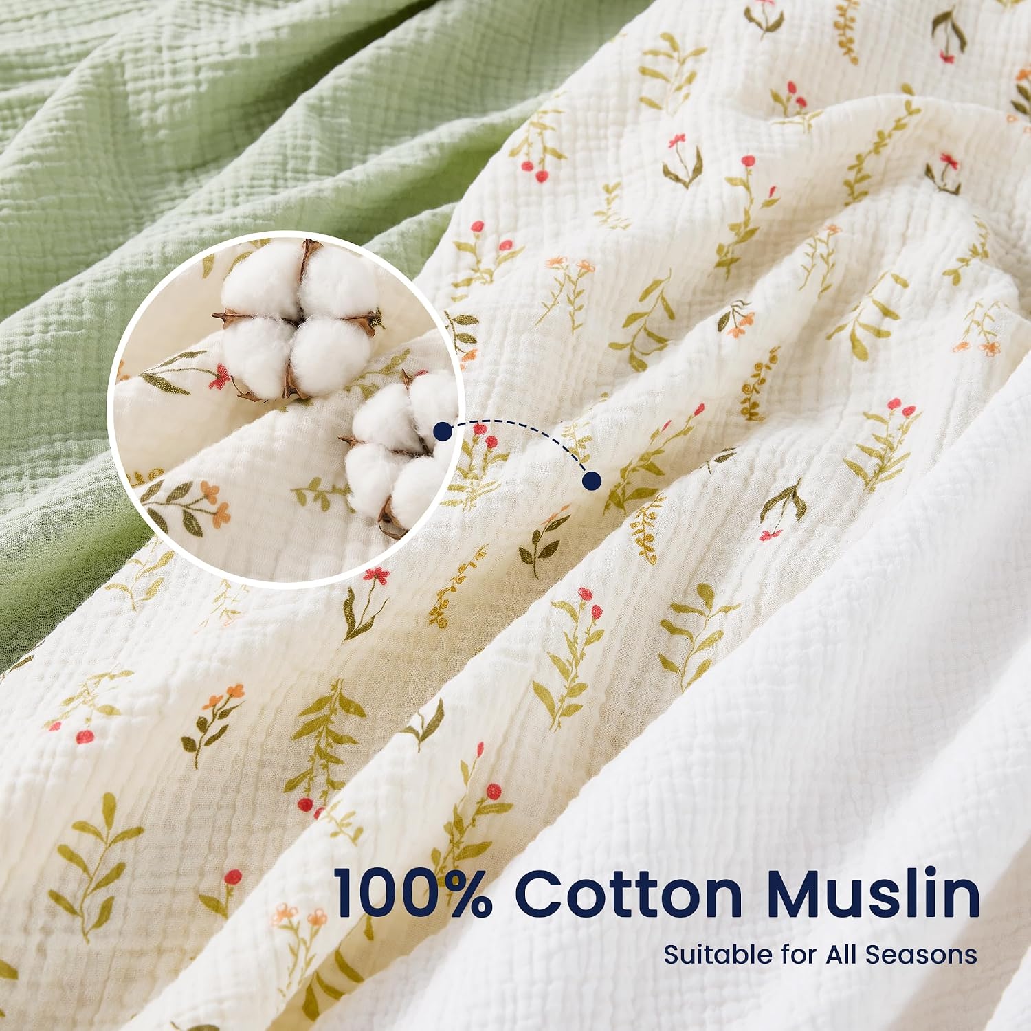 Detalle 2 de EXQ Home Muslin Swaddle Blankets, Cotton