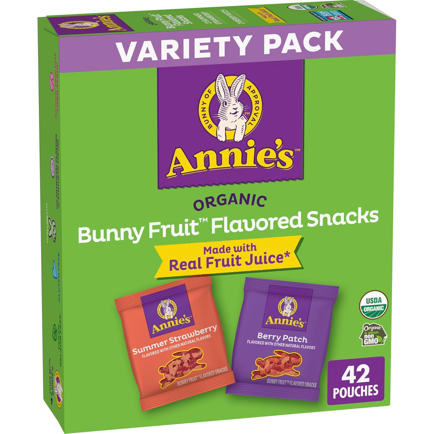 Detalle de Annie's TS0417-A700ML-M472 Organic Bunny Fruit Snacks, 42 Pouches