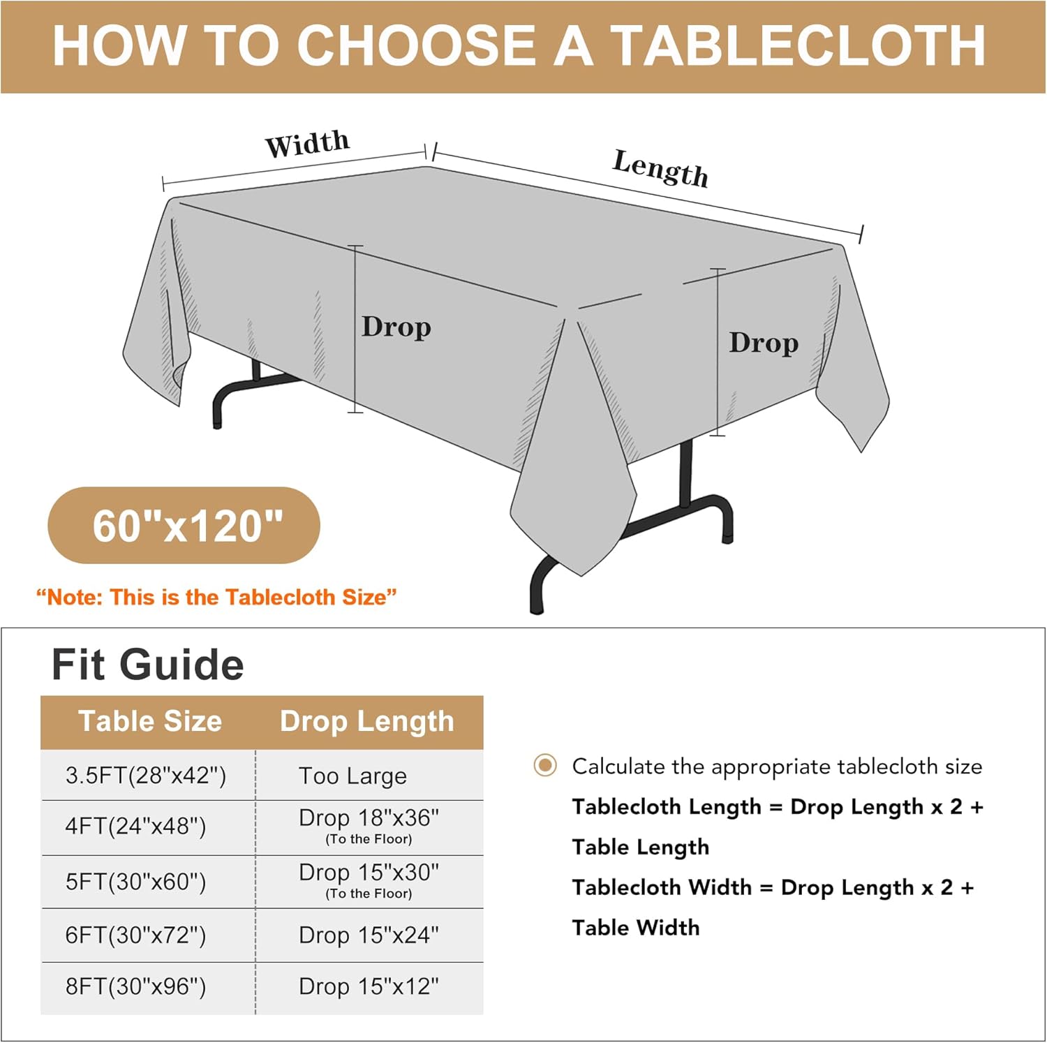Thumbnail 6 de Sancua Royal Blue Tablecloth for 8 Foot Rectangle Tables (6 Pack) – 60x120 Inch, Reusable Polyester