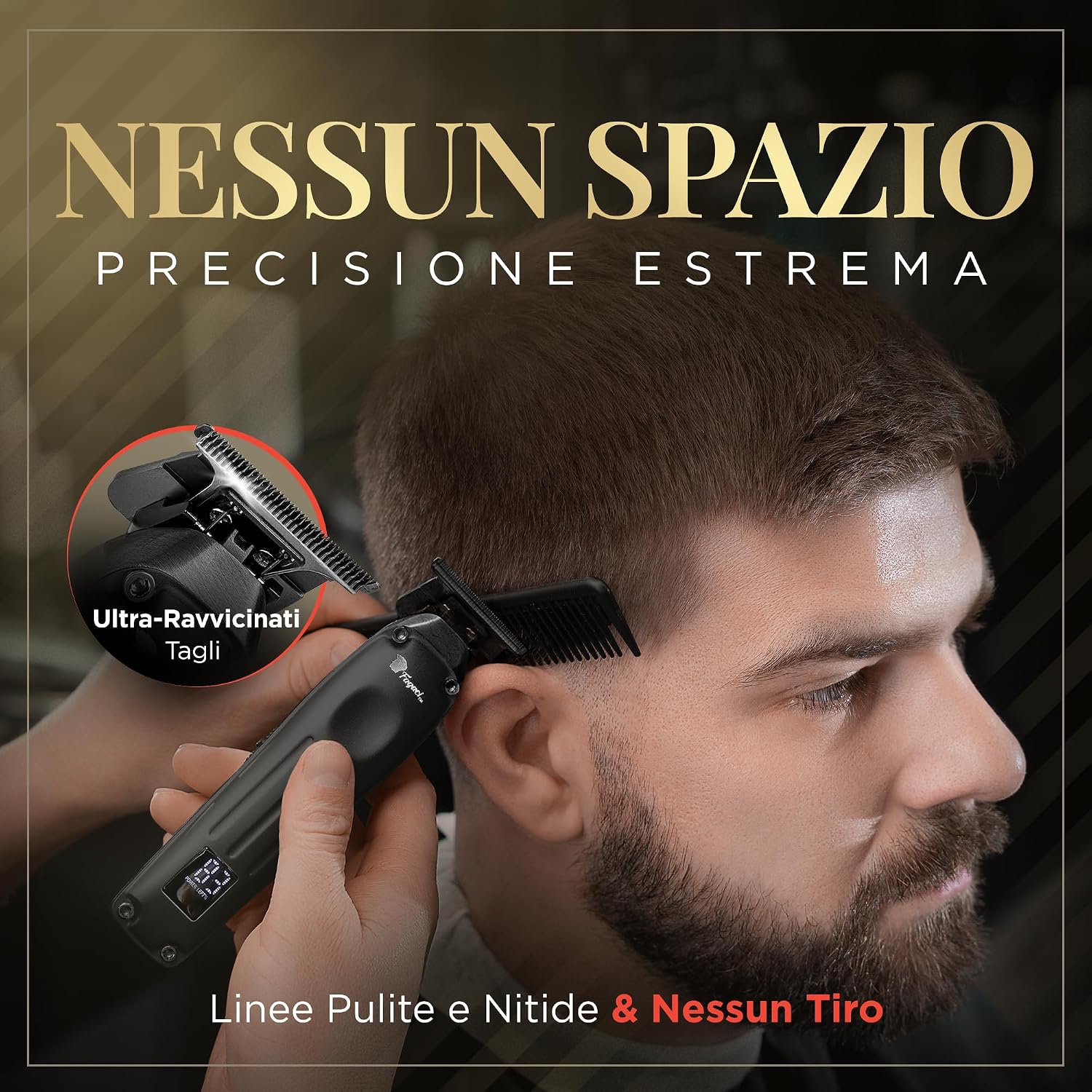 Detalle de Fagaci Macchinetta per Capelli Professionale Zero Gap – Tagliacapelli da Barbiere Brushless 7200 RPM