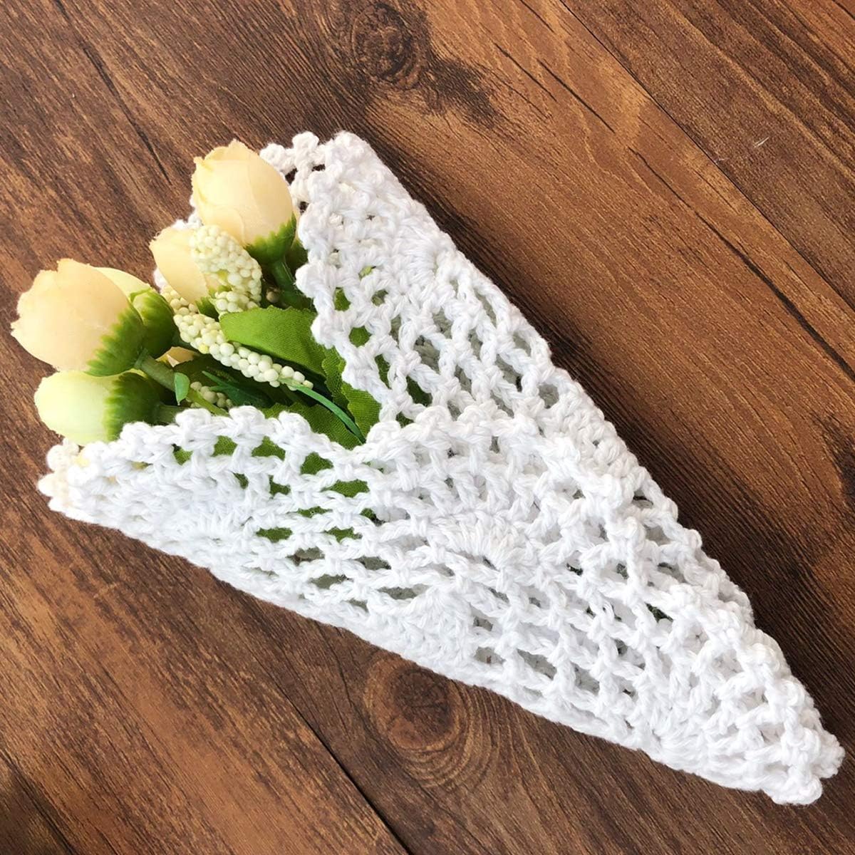 Detalle de gracebuy crochet lace placemats 7 inch, set of 4