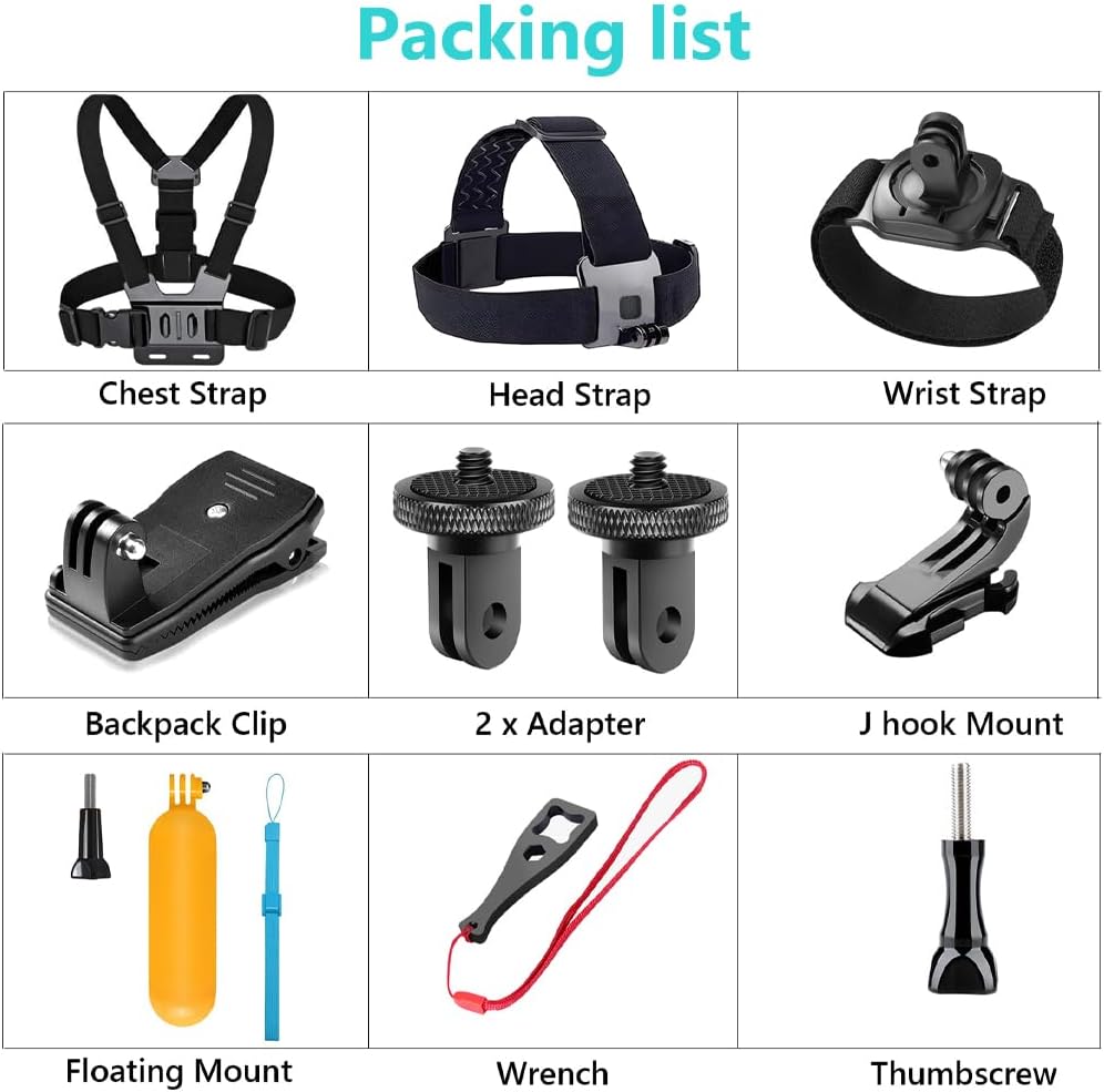 Thumbnail 6 de YEHOLDING 10 in 1 Accessory Kit for Insta360 (X5/X4/X3/X2/Ace Pro) with Chest Strap, Head & Wrist Straps, Backpack Clip and Floating Handle