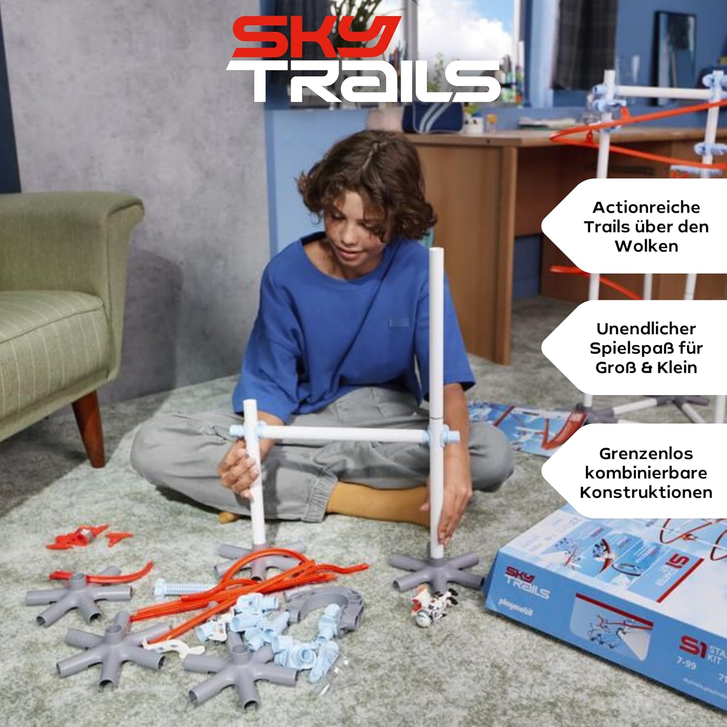 Detalle de Sky Trails Construction Pack 71975 – Konstruktionsspielzeug & Zubehör-Set für eigene Streckenwelten ab 7 Jahren