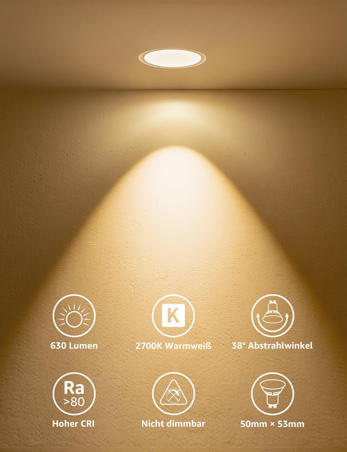 Detalle 2 de Lepro GU10 LED Warmweiß 6W 630 lm