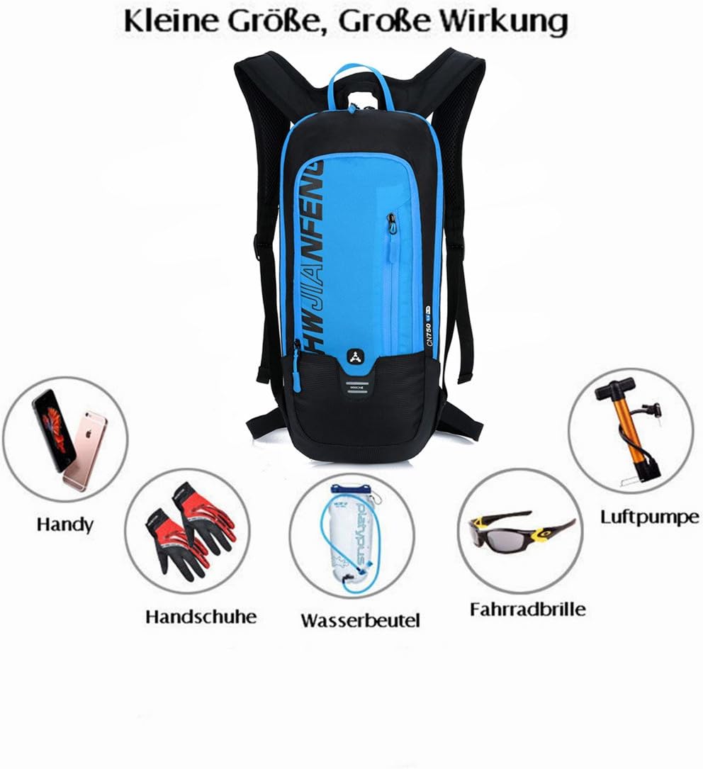 Detalle 2 de WINDCHASER Kleiner Fahrradrucksack mit Trinksystem – wasserdicht, ultraleicht, für Bike, Lauf- und Outdoor-Einsätze