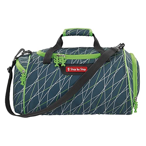 Detalle de Step by Step Sporttasche grün – 13 L, Nasswäschefach, verstellbarer Tragegurt, für Klasse 1–4