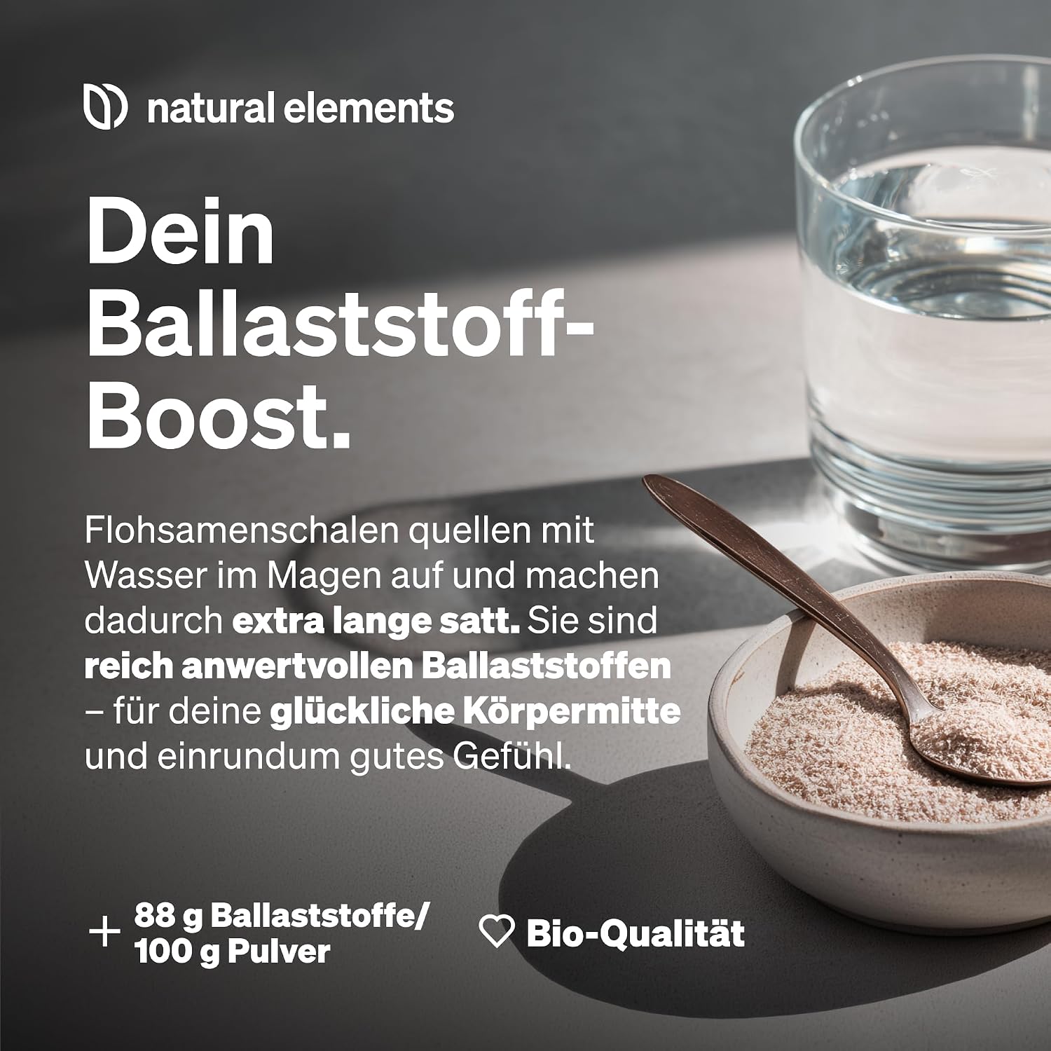 Detalle de natural elements Bio Flohsamenschalen 500 g â Flohsamen đ