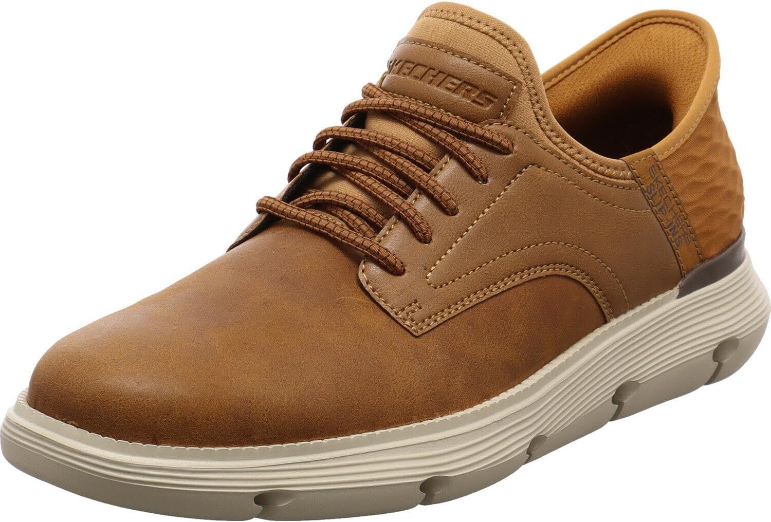 Thumbnail 4 de Skechers Hombre Garza Gervin Slip-In Entrenador, Dark Brown Leather, 43 EU