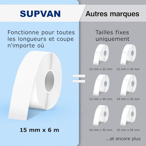 Detalle 2 de SUPVAN E10 Étiqueteuse Bluetooth avec Ruban, Noir