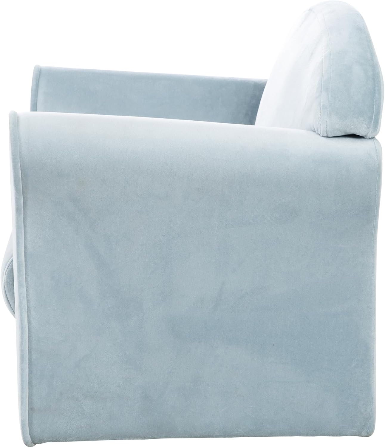 Detalle 1 de roba Lil Sofa barnfåtölj med armstöd i ljusblå sammet, sitthöjd 22 cm