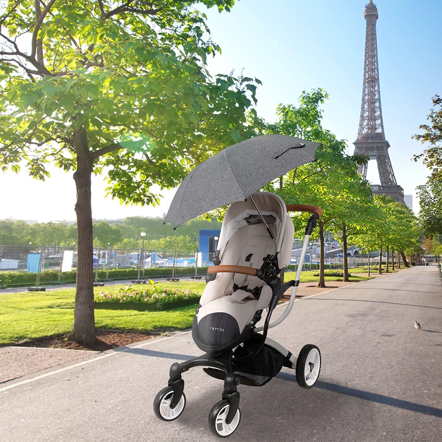 Thumbnail 4 de ZjRight Pram Parasol: 73cm UV 50+ Stroller Umbrella with 360° Adjustment and Clamp