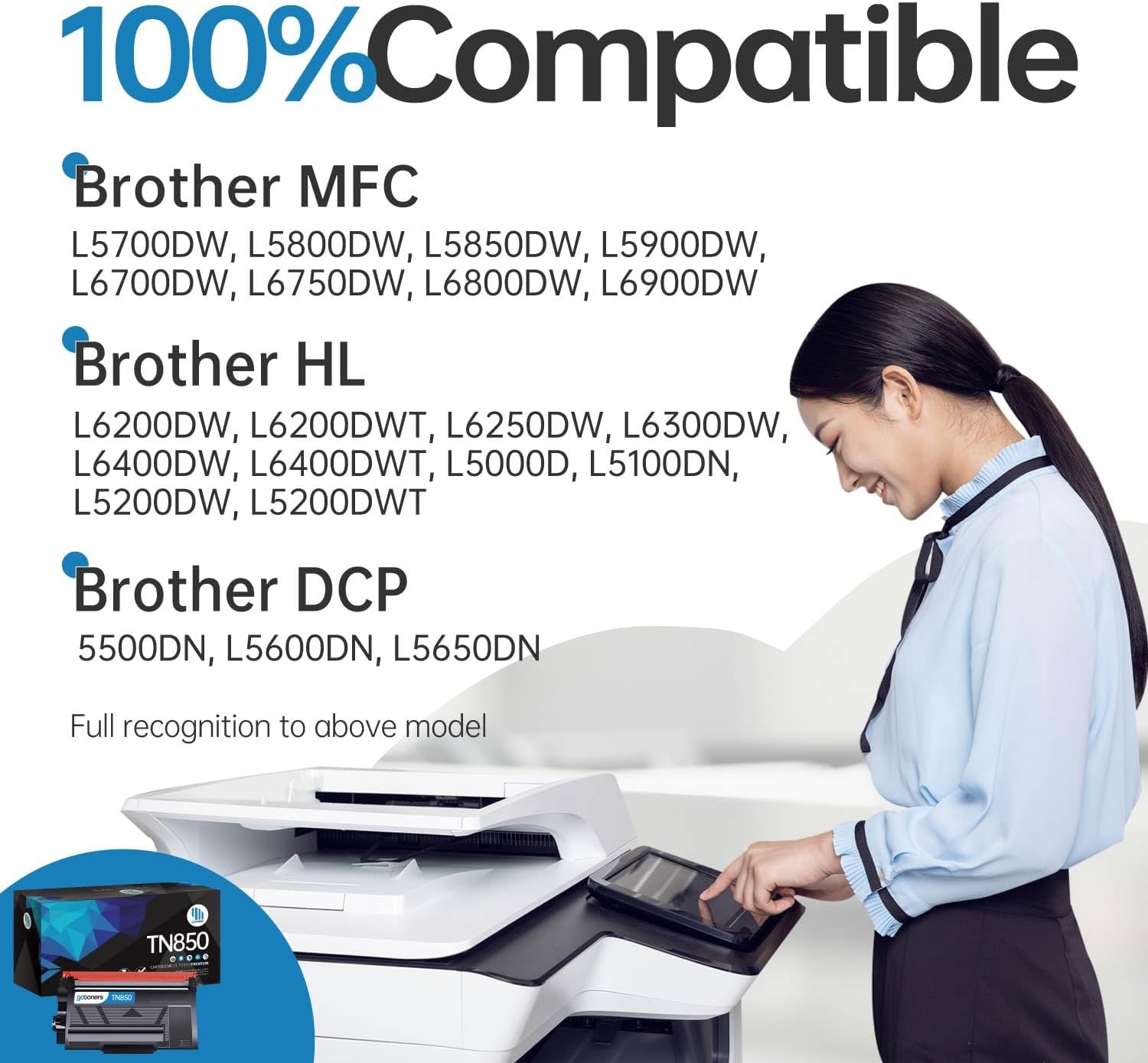 Thumbnail 1 de GoToners TN850 TN-850 4-Pack Black Compatible Toner Cartridges