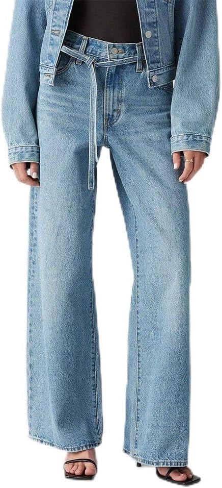 Thumbnail 6 de Levi's XL Straight-jeans för dam med vida, raka ben och knytbar midja
