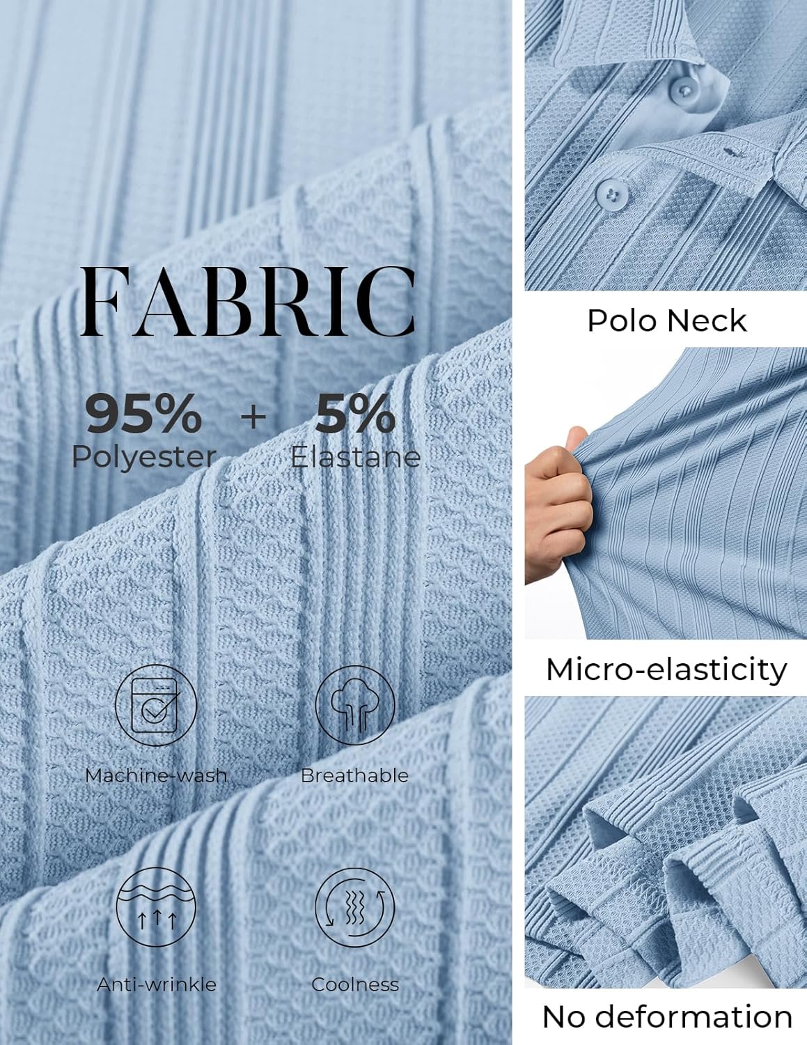 Thumbnail 3 de PJ PAUL JONES Poloshirt Herren Kurzarm Sommer – Strick Polohemd, atmungsaktiv