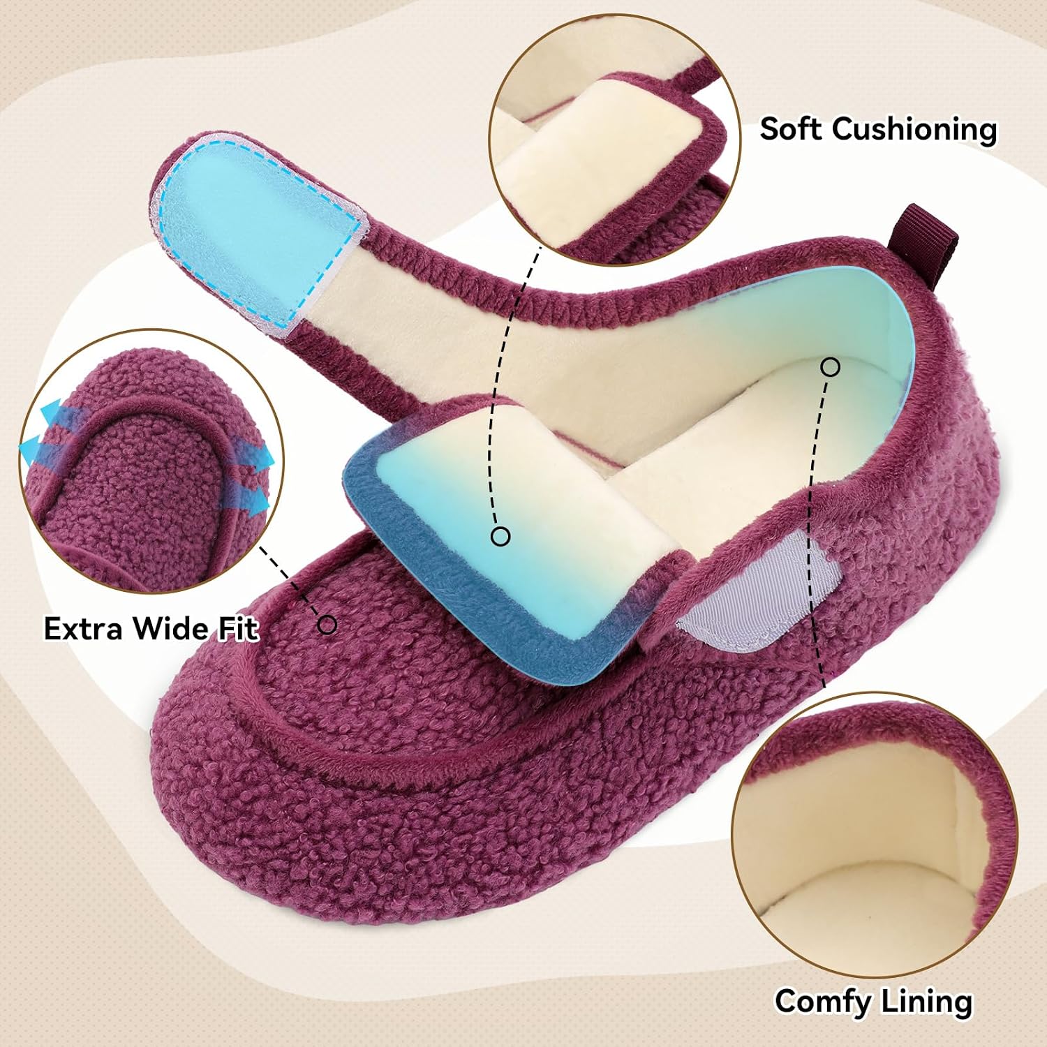 Detalle 2 de BARERUN Slippers in Faux Fur