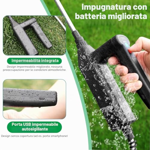 Detalle de SYLSTAR Pompa Irroratrice a Batteria da 5L: 3 velocità, 4 ugelli regolabili e asta telescopica per giardino