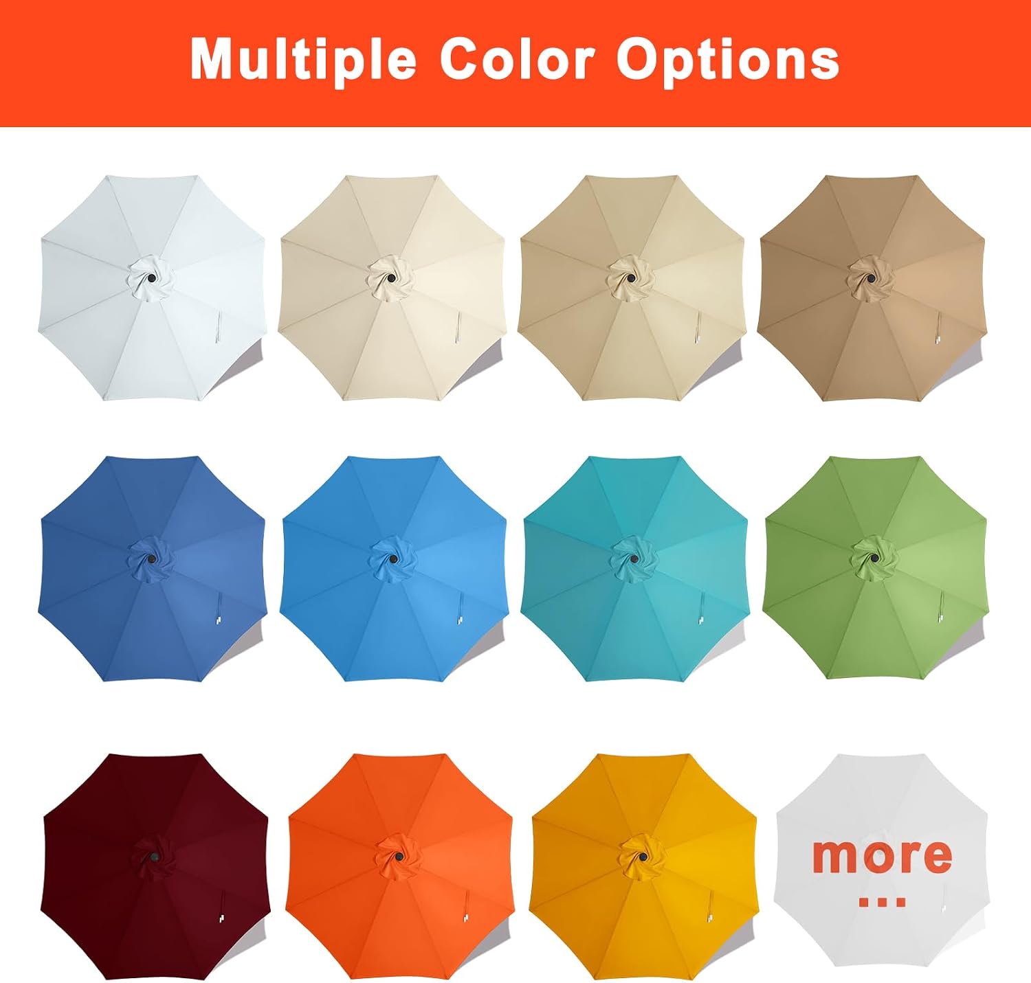 Detalle de MASTERCANOPY Patio Umbrella Replacement Canopy, 10 ft, 8-Rib, Gold