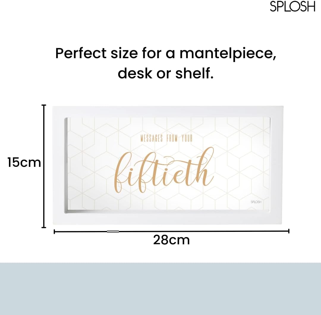 Thumbnail 3 de Splosh 50th Message Box personalised keepsake box with clear panel and 50 message cards