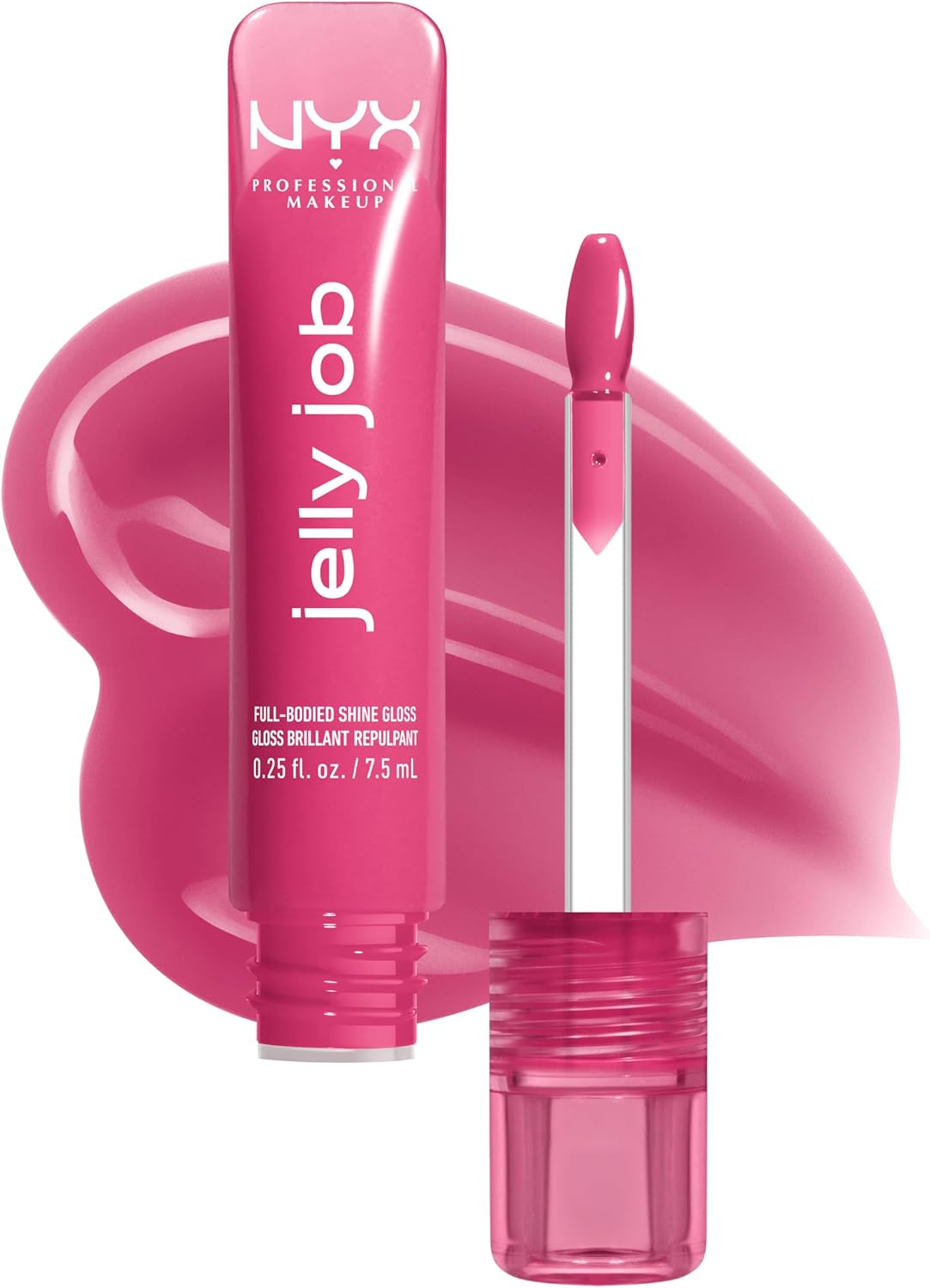 Detalle de NYX Professional Makeup Jelly Job (Jelly Jammin) – Lucidalabbra ultra brillante con applicatore a spatola, formula vegana