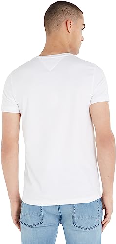 Detalle de Tommy Hilfiger Uomo T-Shirt Maniche Corte Core Stretch Slim Fit Bianco M