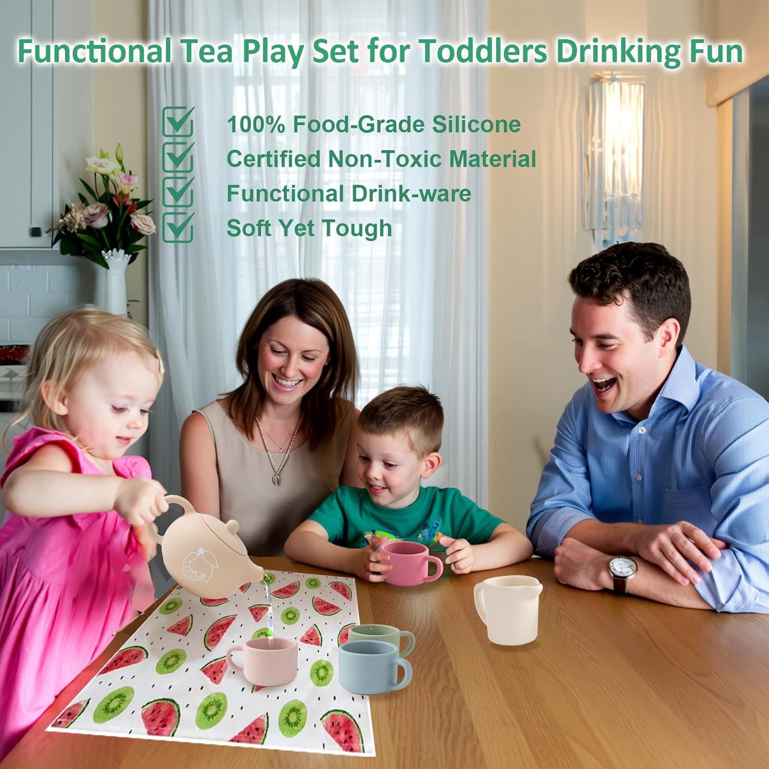 Thumbnail 4 de Smartwo Silicone Tea Set for Toddlers (Montessori role play picnic set)