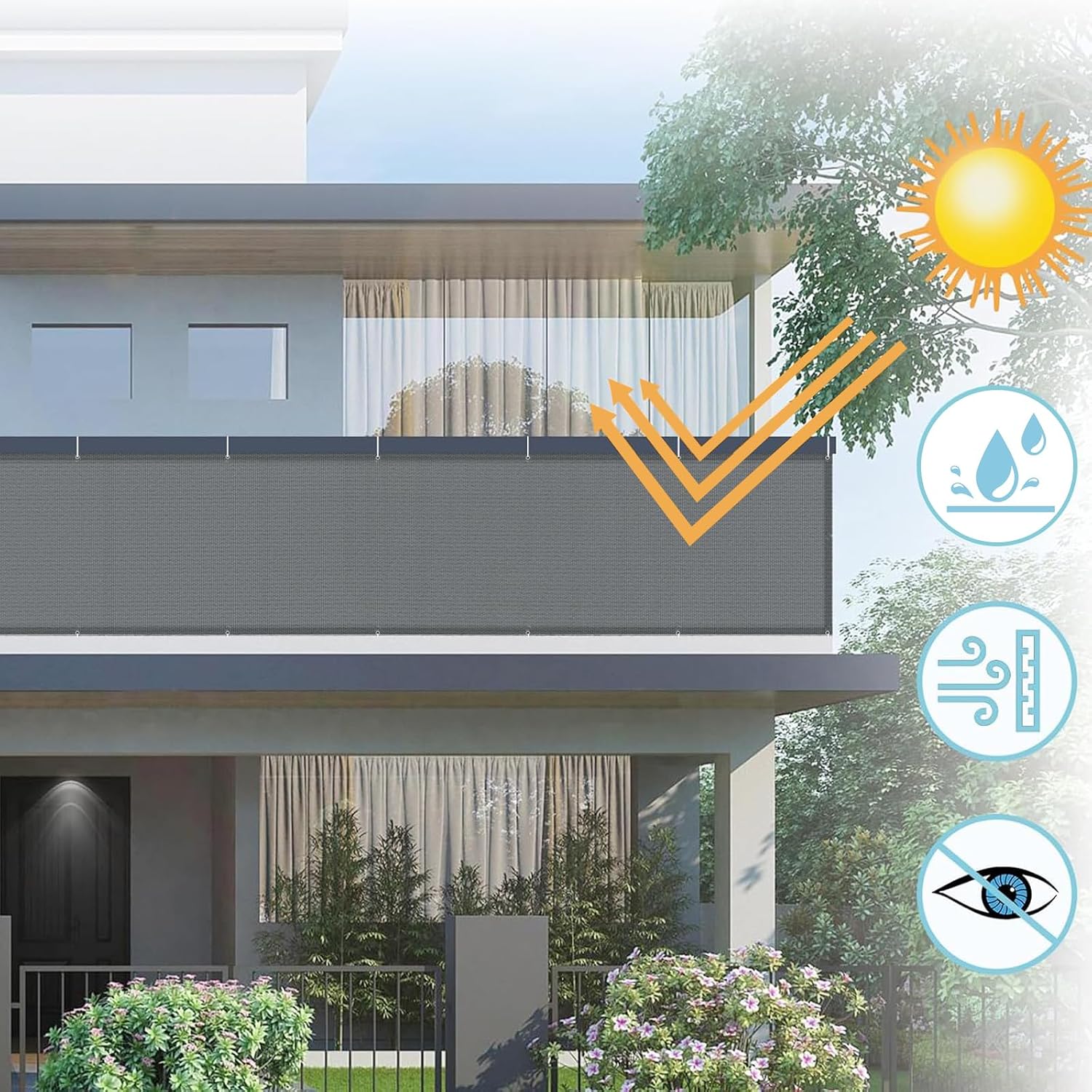 Thumbnail 1 de AXT SHADE Frangivisto Balcone Protezione 75x600cm – Privacy, Impermeabile e Resistente