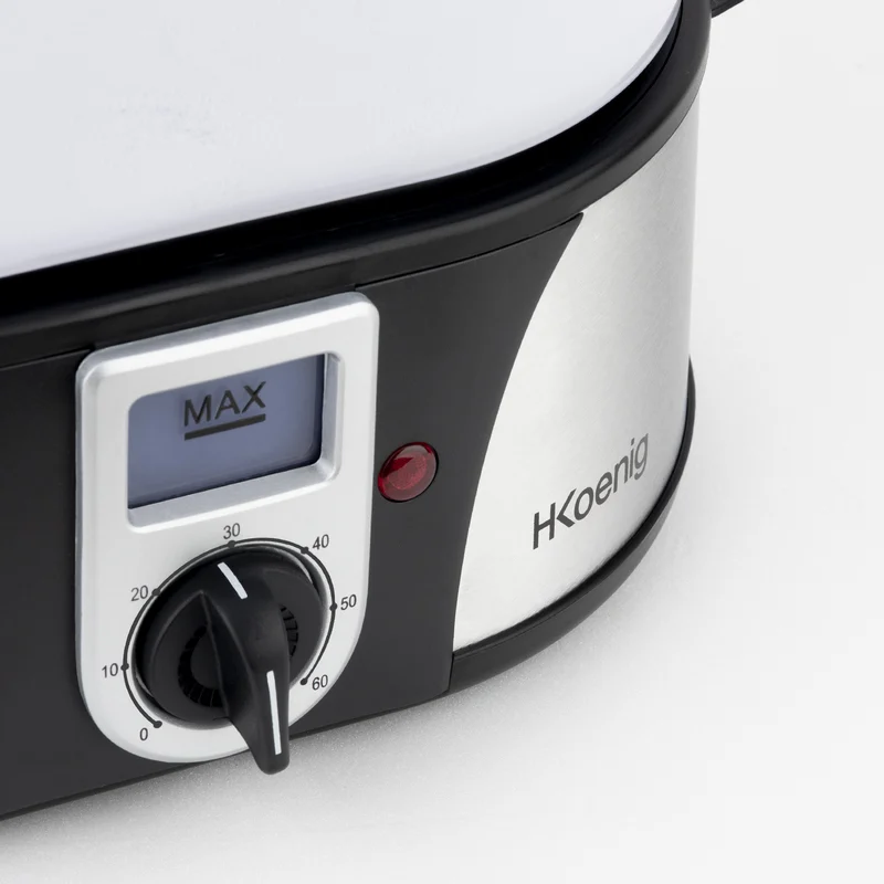 Detalle 2 de HKoenig VAP12 Cocedora al Vapor 1000W: cocina saludable en 12 litros