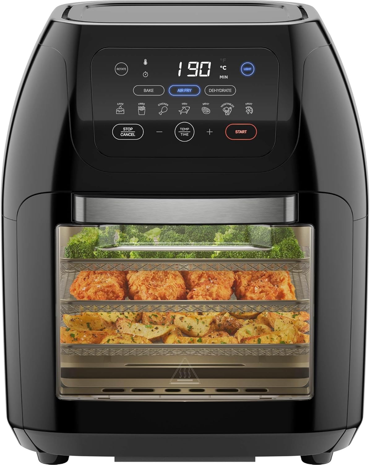 Chefman multifunktionale digitale Heißluftfritteuse + Rotisserie (10 l, 17 Touch-Voreinstellungen) – XL Familiengröße