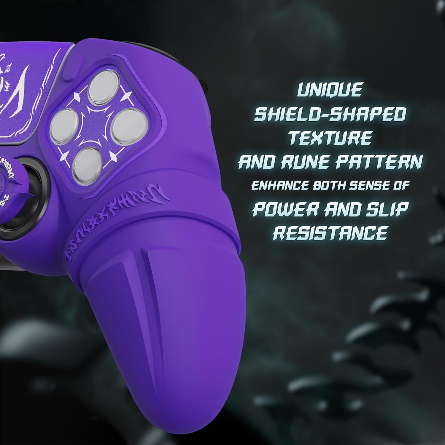 Thumbnail 2 de PlayVital 2 Set Runes Edition Silicone Cover Skin for PS5 Controller (Purple)